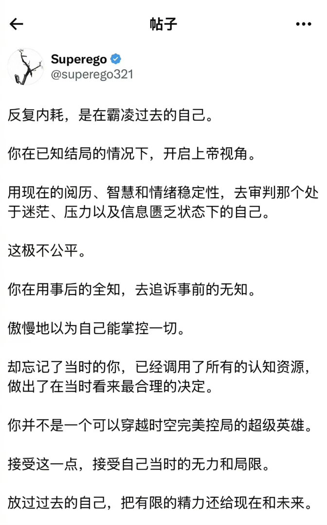 反复内耗是在霸凌自己很多人终其一生，都在跟自己较劲。反复想一件没做好的事，反复猜
