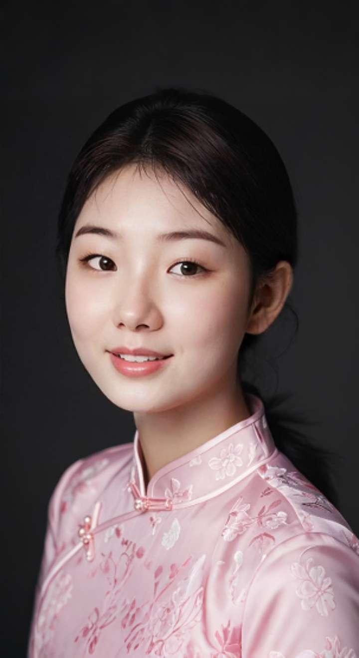 AI扩图 AI艳粉微笑