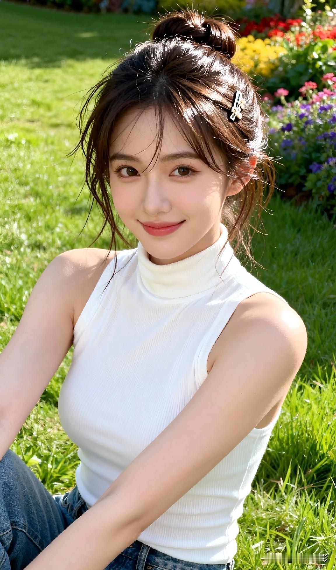 光之影
绿草如茵映笑颜，花间人影动春心。
春天花香风景美