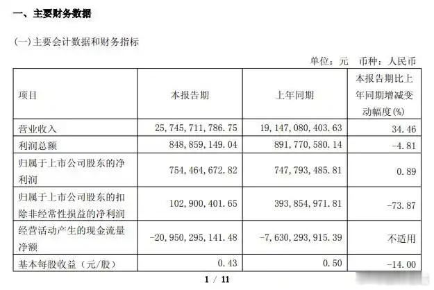 同比增长0.89%!赛力斯：一季度净利润7.54亿元 