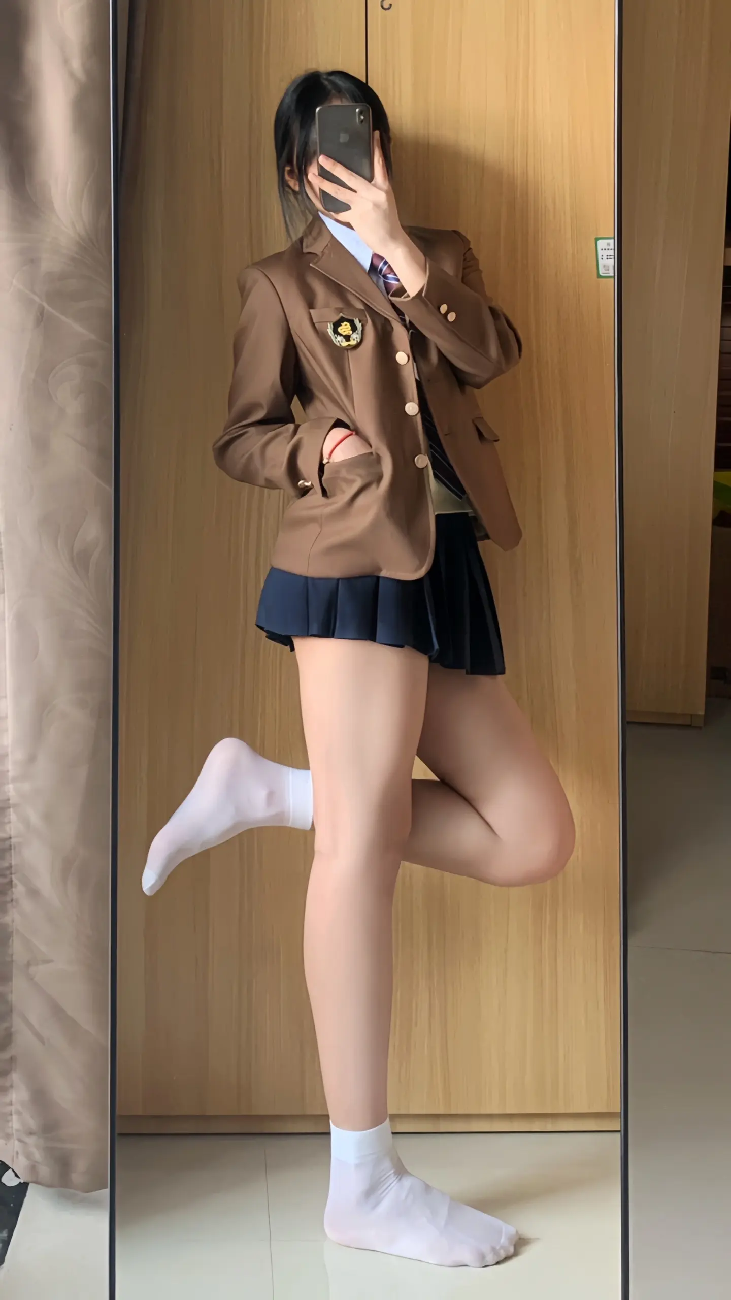 腿长一米八 对镜拍 ootd穿搭 不愧是jk