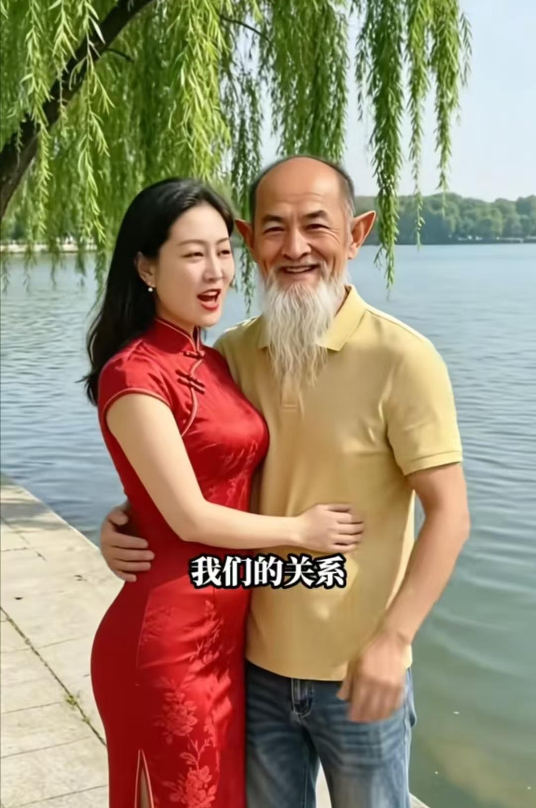 有些事情越解释越解释不清楚。近日，一对“爷孙恋”在湖畔合影留恋，当路人问及俩人“
