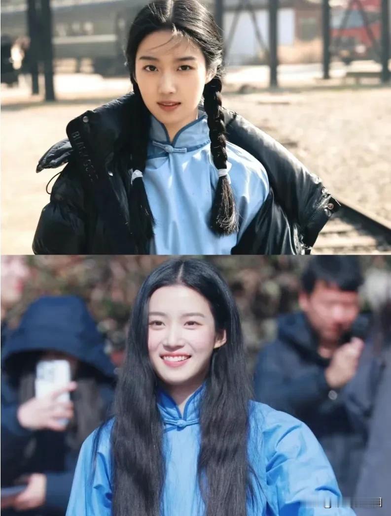突然发现卢昱晓身上有种文艺女青年的感觉，这个造型真的好适合她，淡淡的的妆容，自然