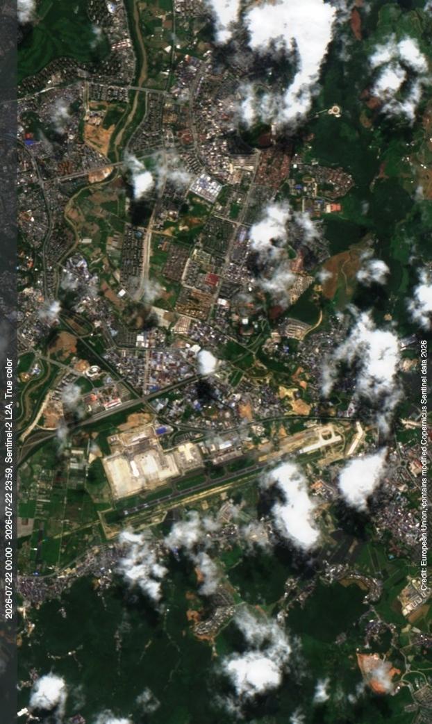 西双版纳机场最近高清卫（7.22）