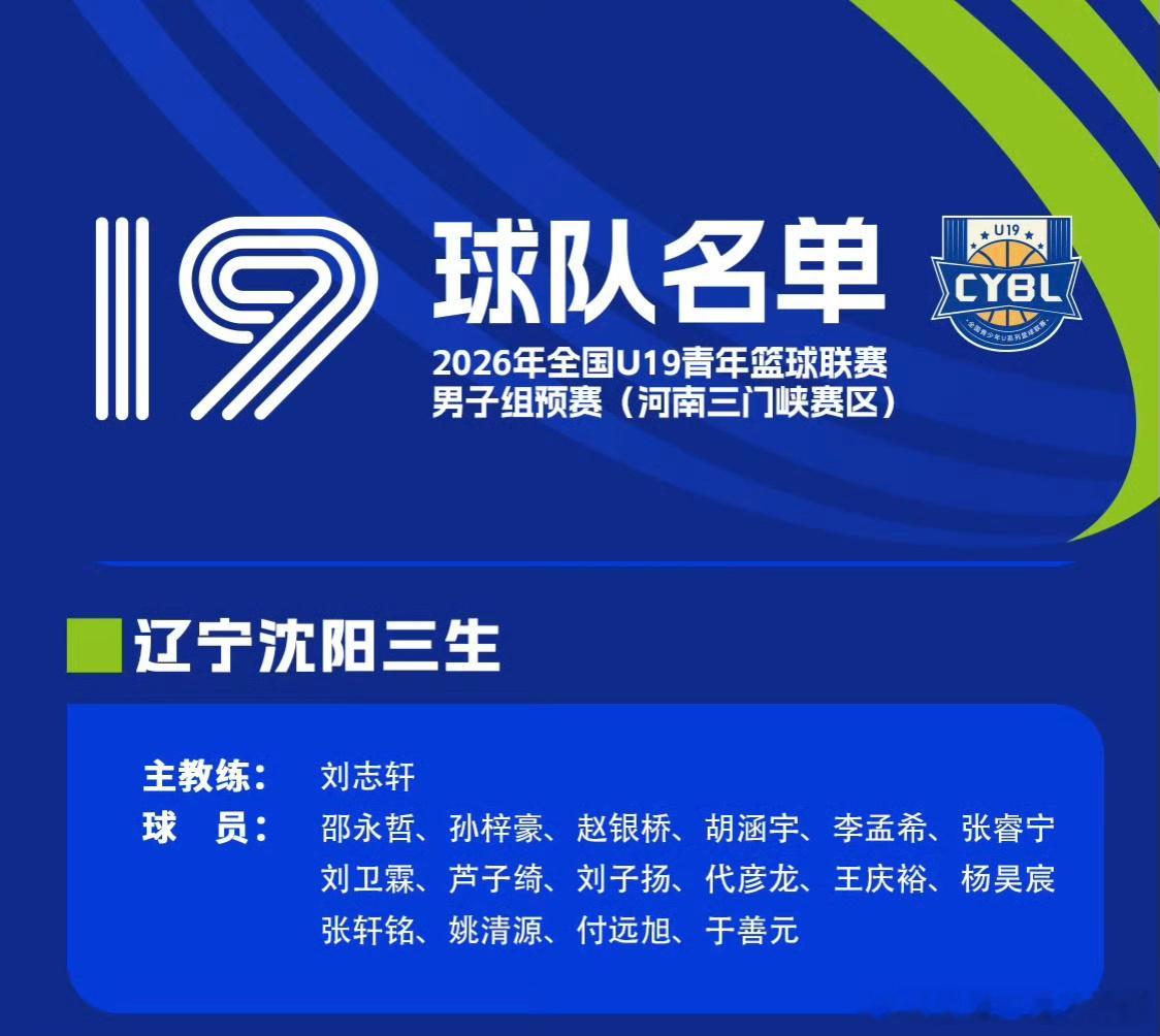 全国u19青年篮球联赛2026年 男子组预赛比赛将于8月3日至9日举行📍 河南