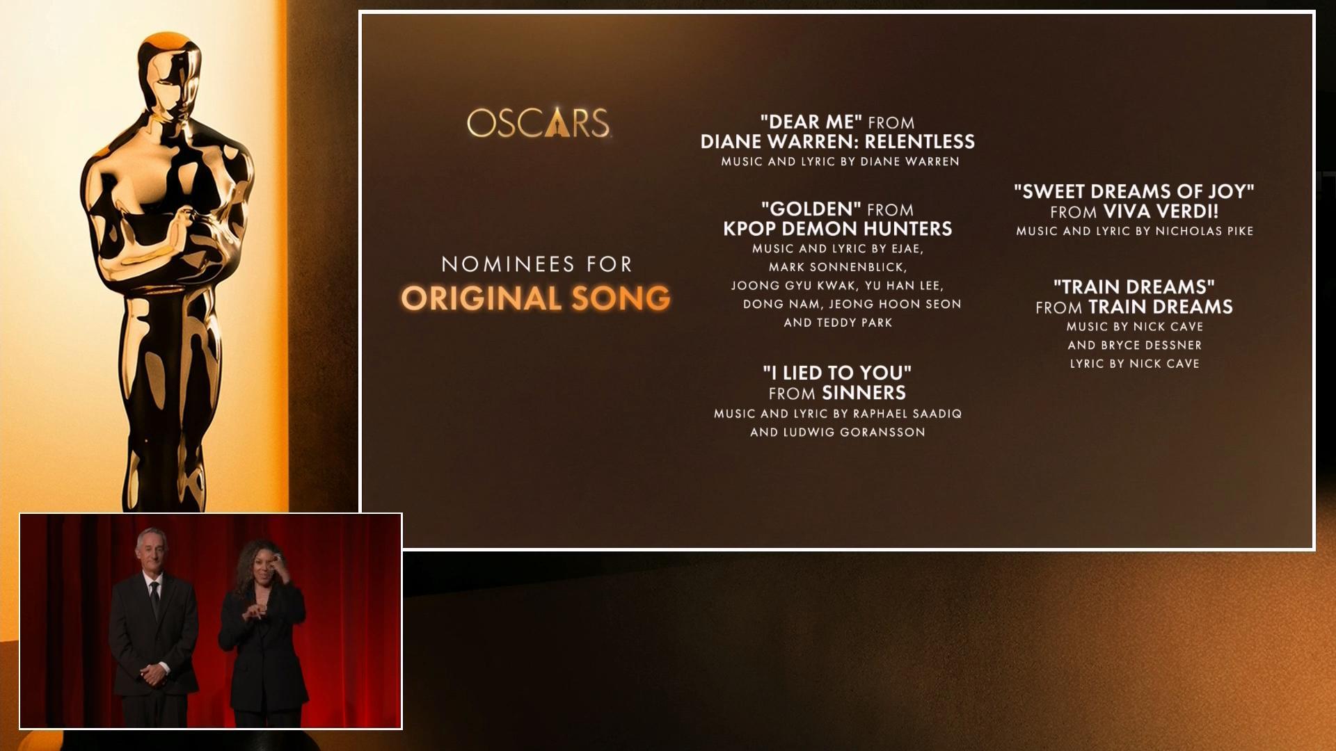 2026奥斯卡提名第98届奥斯卡最佳原创歌曲提名：“Dear Me”《黛安·沃伦