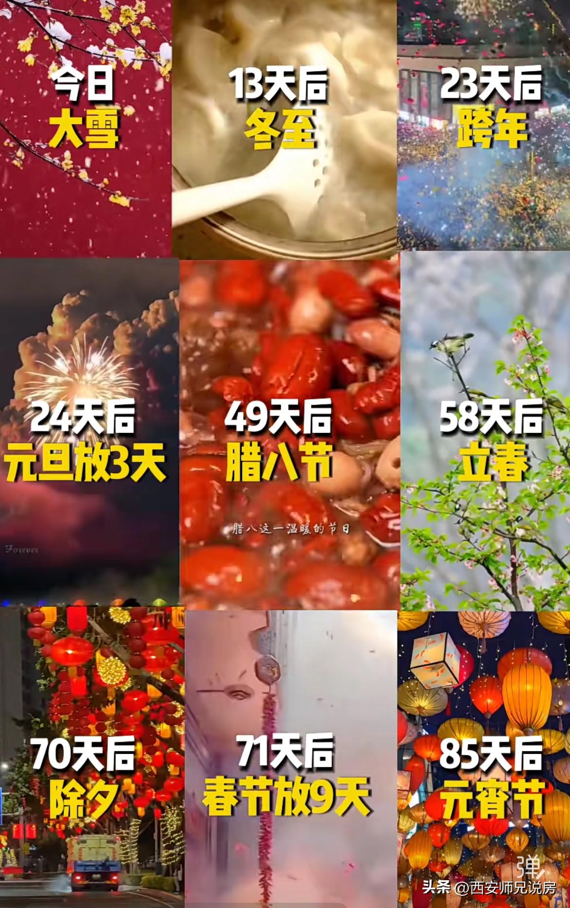 日子真不经过啊！新春倒计时：大雪裹寒香，70天除夕聚团圆，71天春节启新程～ 愿