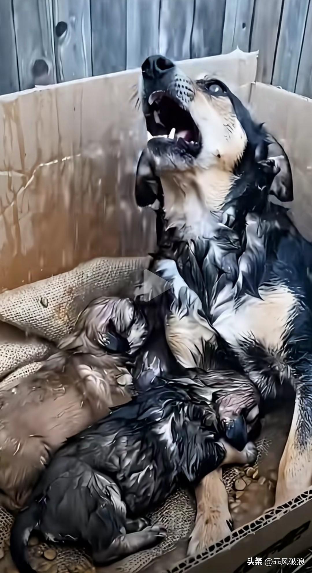 流浪狗领着孩子四处寻觅食物却一无所获，偏偏又赶上了雨季。它在雨中淋着，精神彻底崩