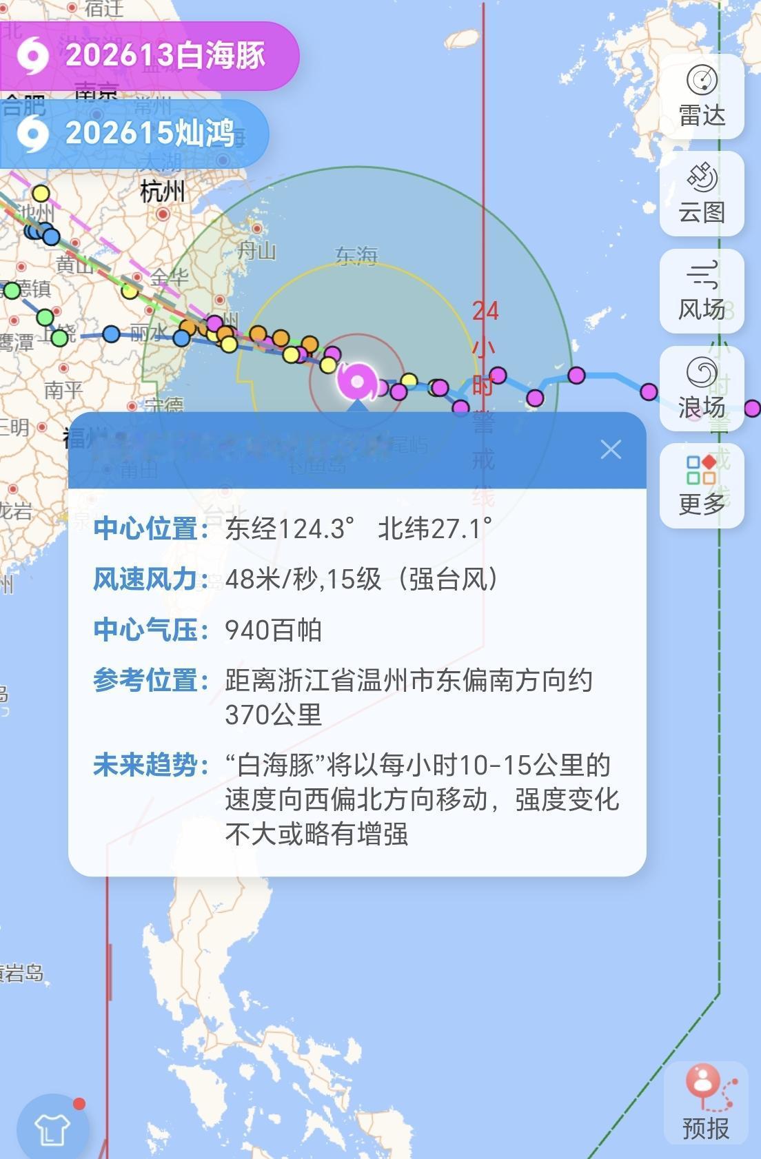 【8日23时，13号台风“白海豚”最新动态，明天风力有可能回到超强台风】

今年