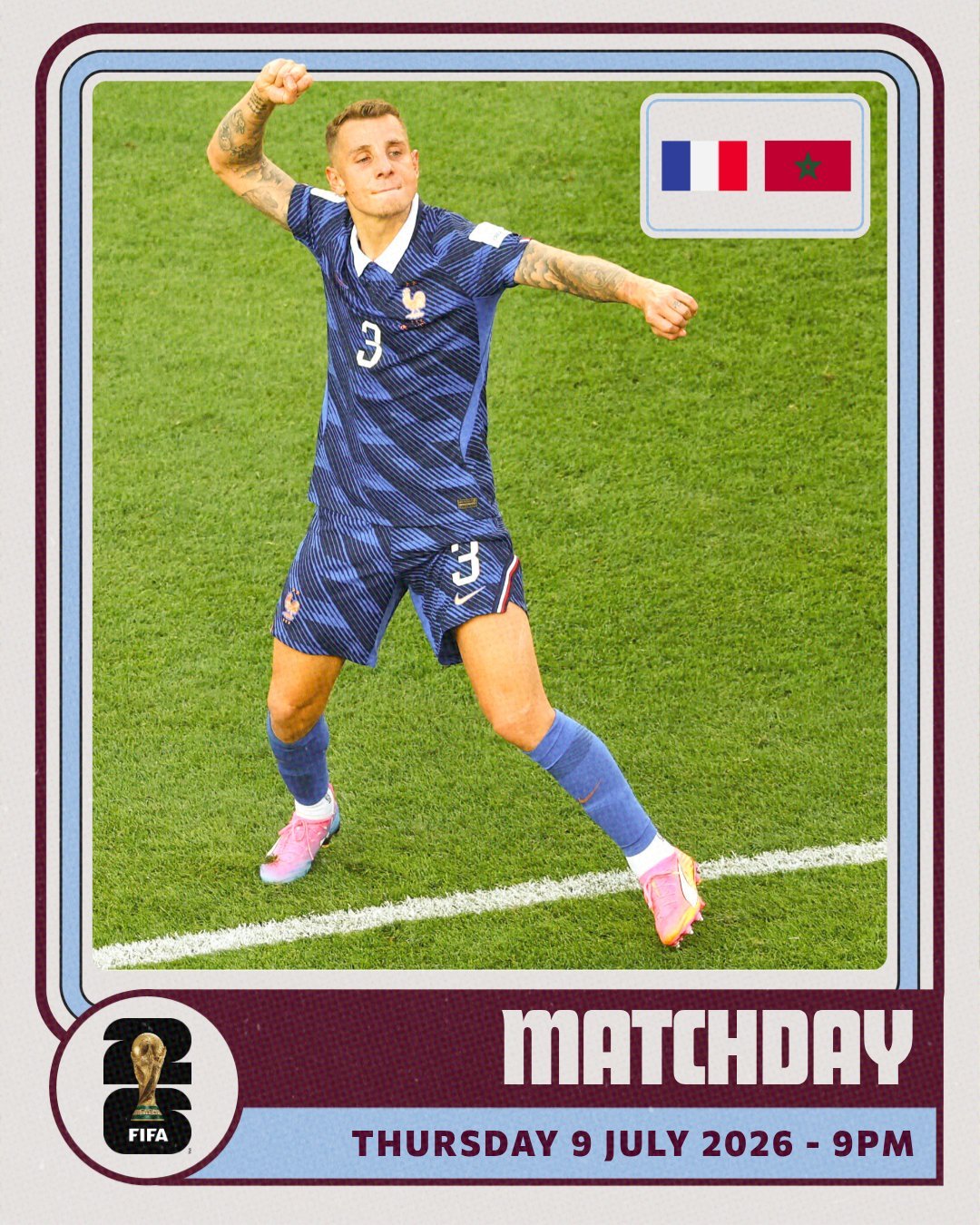 🦁️维拉人国际比赛预告：迪涅🇫🇷法国vs摩洛哥北京时间7月10日04:00