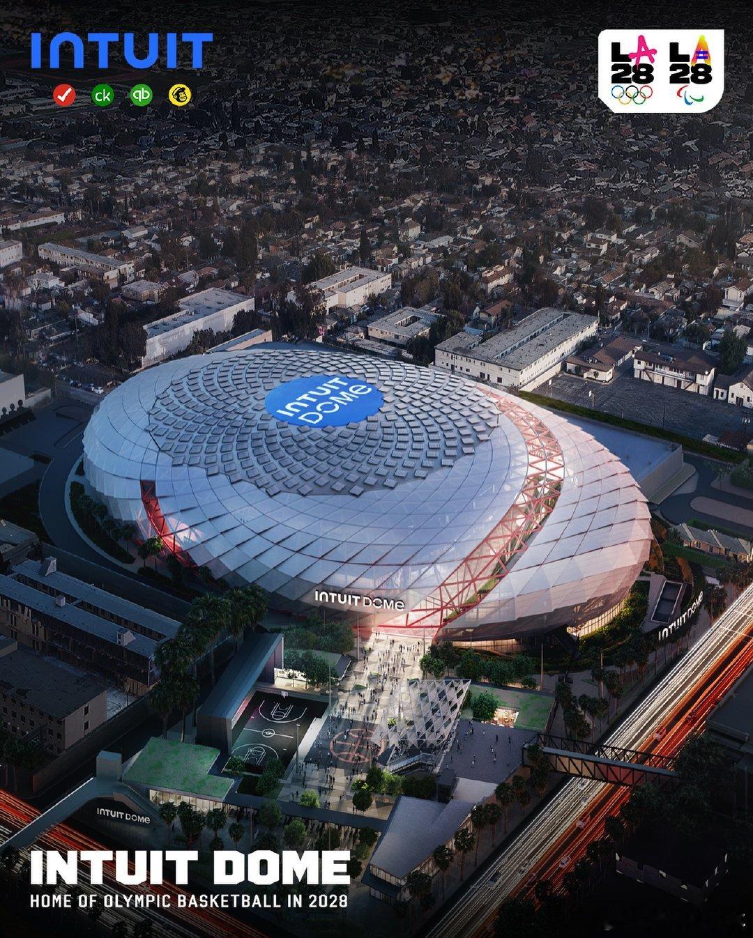 洛杉矶奥运会官方社媒晒照，宣布五人制篮球项目场馆确定坐落于洛杉矶英格尔伍德的In