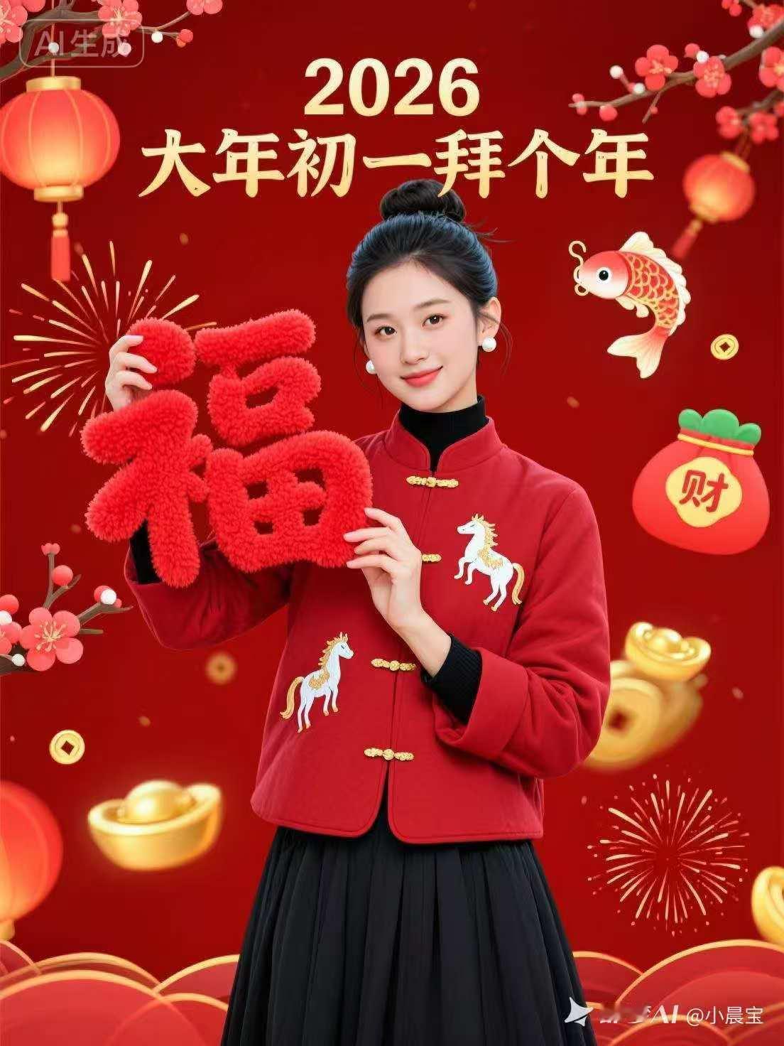 2026大年初一拜个年，福气满满迎新春！🎉🧨