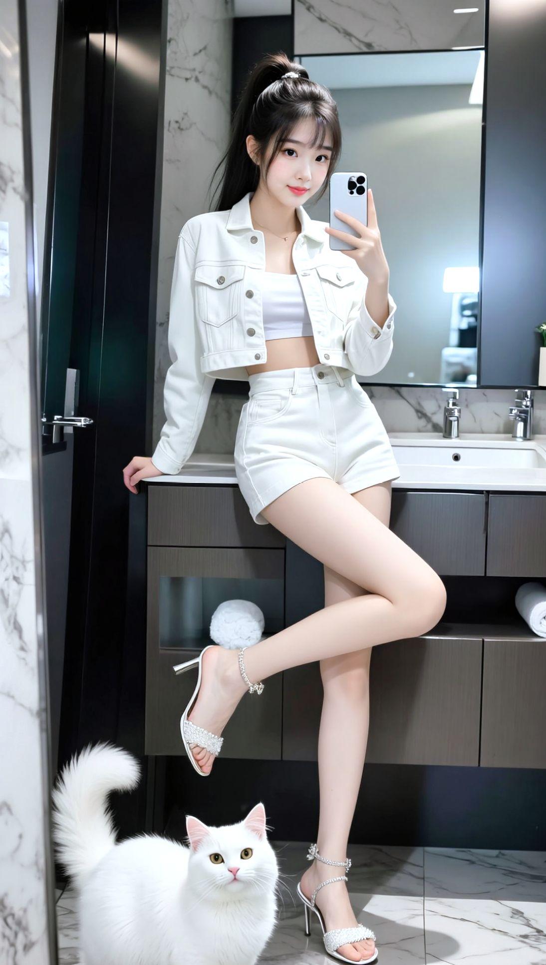 自拍小姐姐 对着镜子问自己是谁