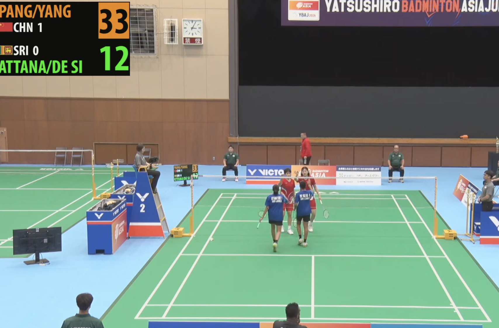 小组赛：中国🇨🇳 1-0 🇱🇰斯里兰卡，第2盘：33-121、章艺馨 1