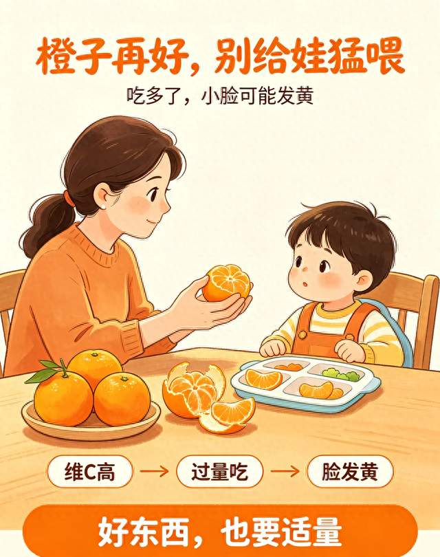 都说橙子维C高，宝妈猛喂，结果孩子脸发黄