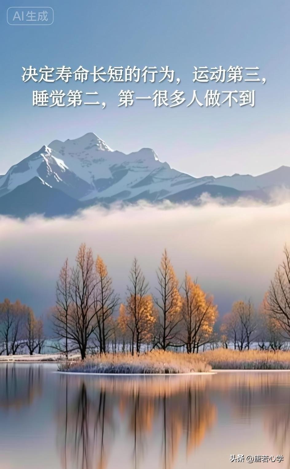 决定寿命长短的行为，运动第三，睡觉第二，第一很多人做不到。

网上有个经久不衰的