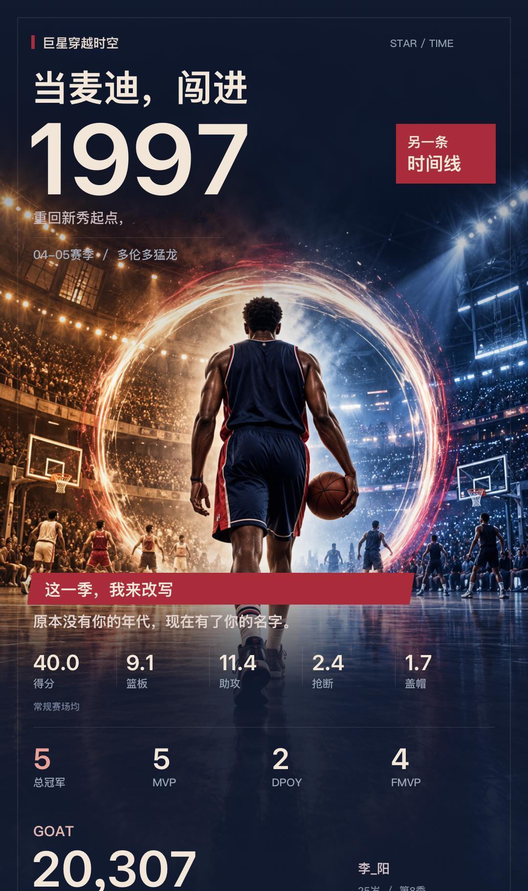 把麦迪放进1997年，我打出了这样的生涯
我在《巨星穿越时空》扮演特雷西·麦克格