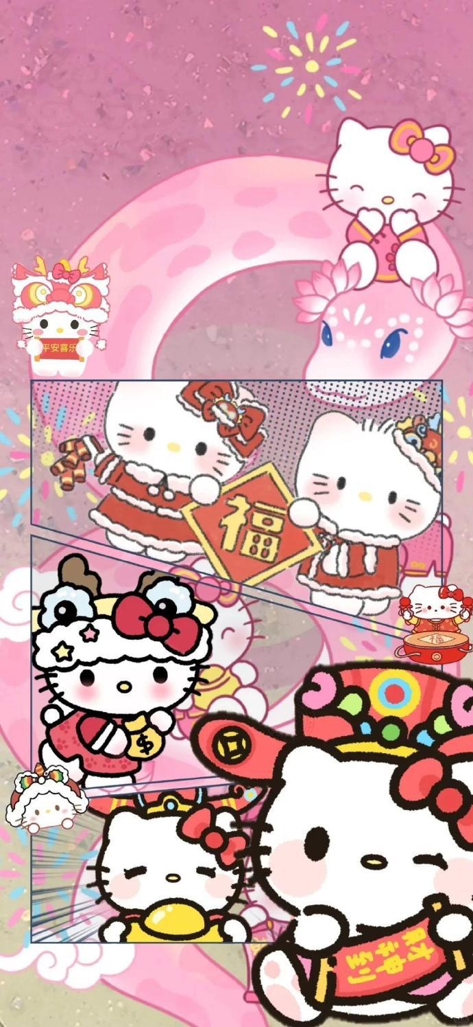 卡通可爱壁纸丨凯蒂猫手机壁纸丨聊天背景图 