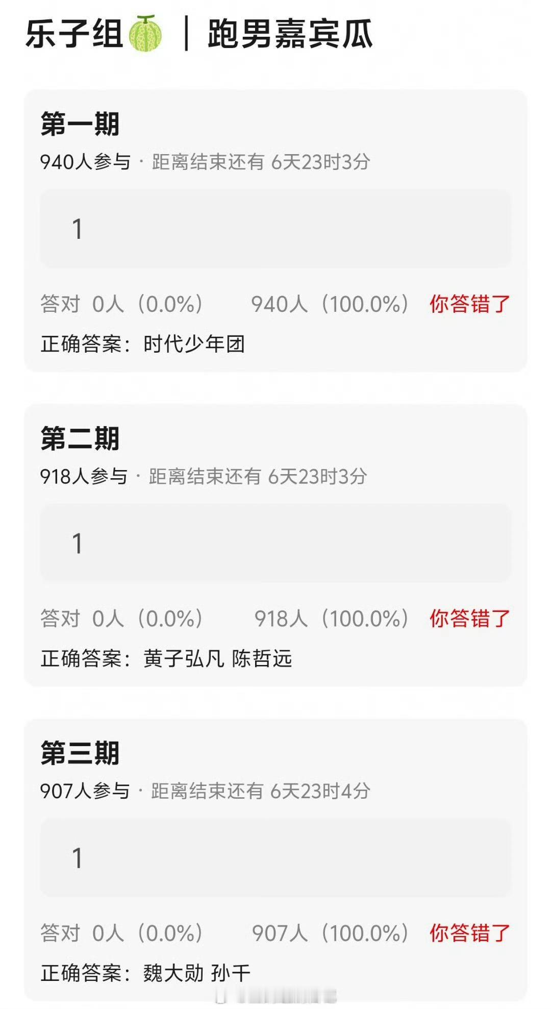 《跑男》前三期的嘉宾第一期 时代少年团第二期 黄子弘凡 陈哲远第三期 魏大勋 孙