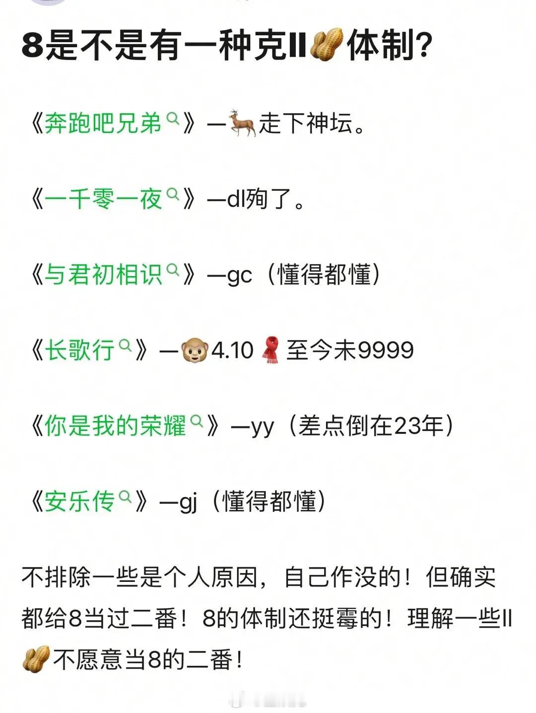 有网友吐槽说迪丽热巴是克生体质，还举了几个例子。 ​​​