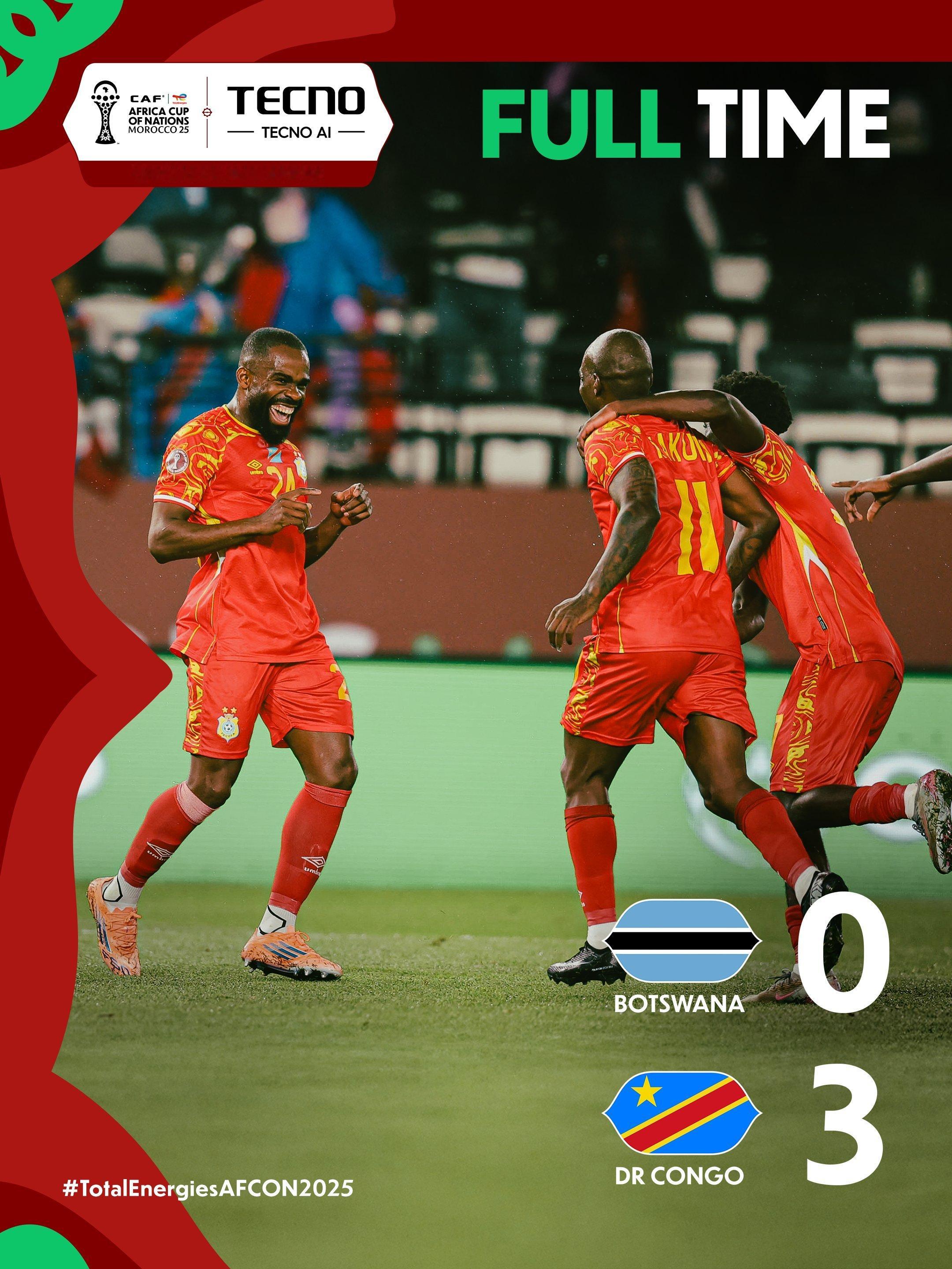 非洲杯 小组赛：博茨瓦纳0：3刚果民主共和国队。🎖️ 刚果队中场卡库塔🇨🇩
