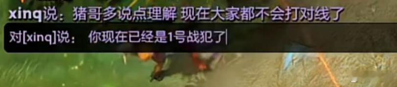 昨天XG输比赛之后，XINQ在查理斯直播时给他发消息：XINQ：猪哥多说点理解，