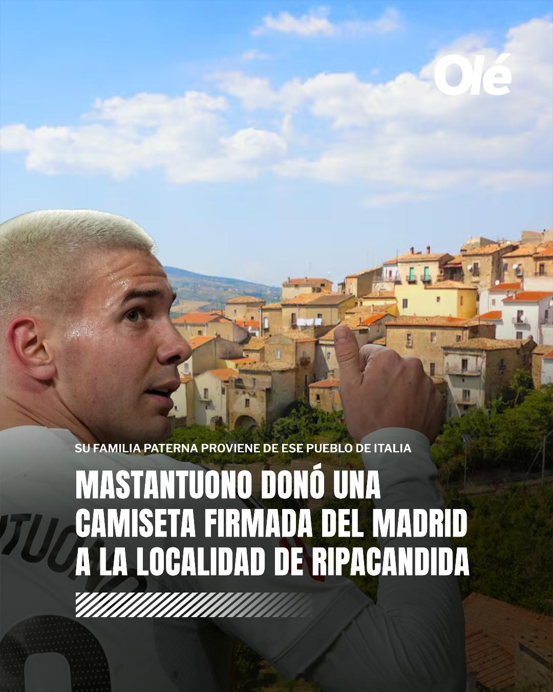 马斯坦托诺 👏 马斯坦托诺向家乡意大利致敬 🇦🇷🇮🇹👕 这位皇家马德