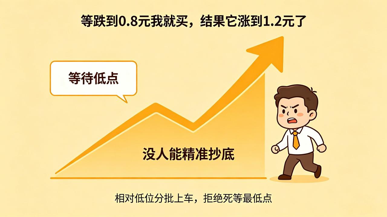 [送心]等跌到0.8元我就买，结果它涨到1.2元了
很多小白：“现在还不够低，等