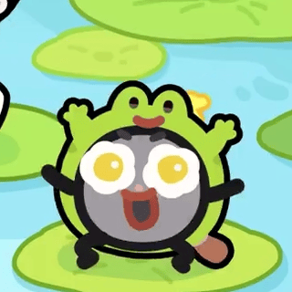 荷叶上面有锅蛙，一戳一蹦哒天呐才发现这是六条腿的🐸好惊悚吧 
