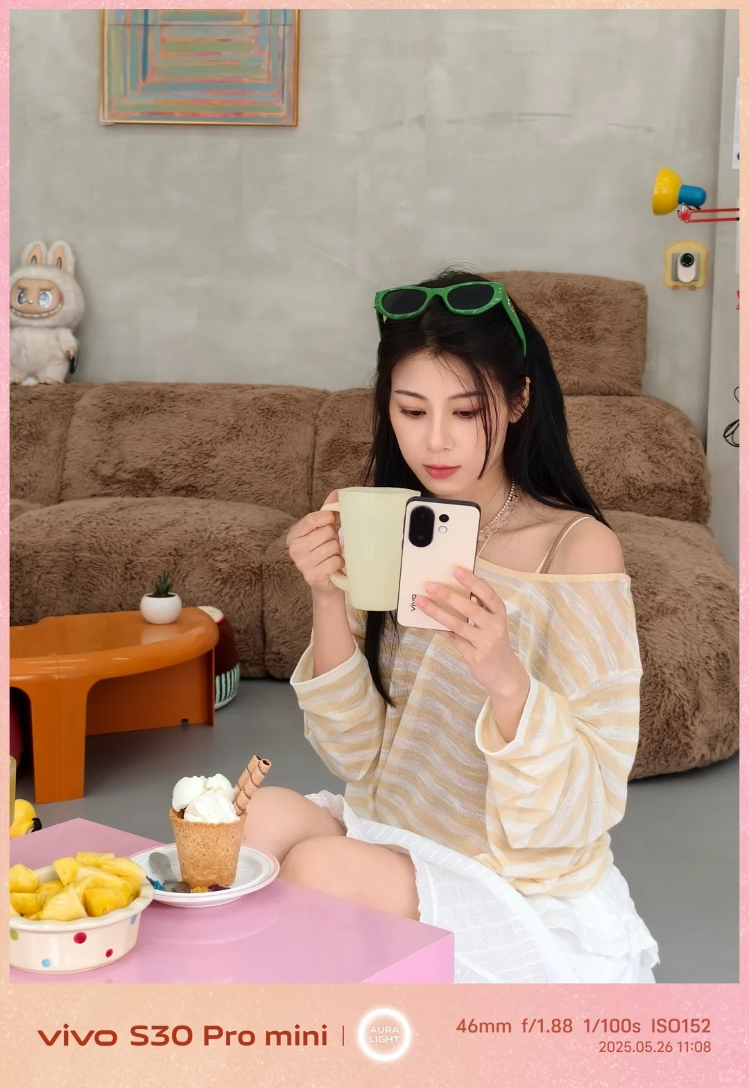 跟着赵昭仪学甜妹儿夏日穿搭[桃里桃气]多巴胺色的vivo S30 Pro min