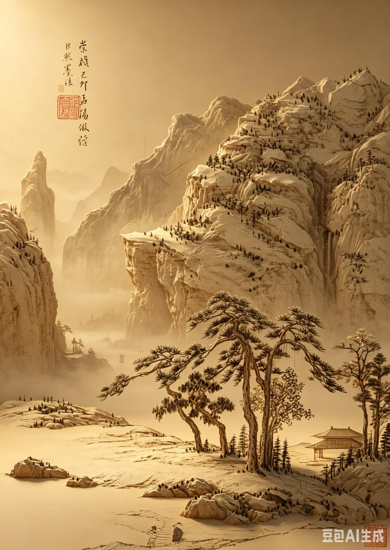 程嘉燧《疏林远山图》