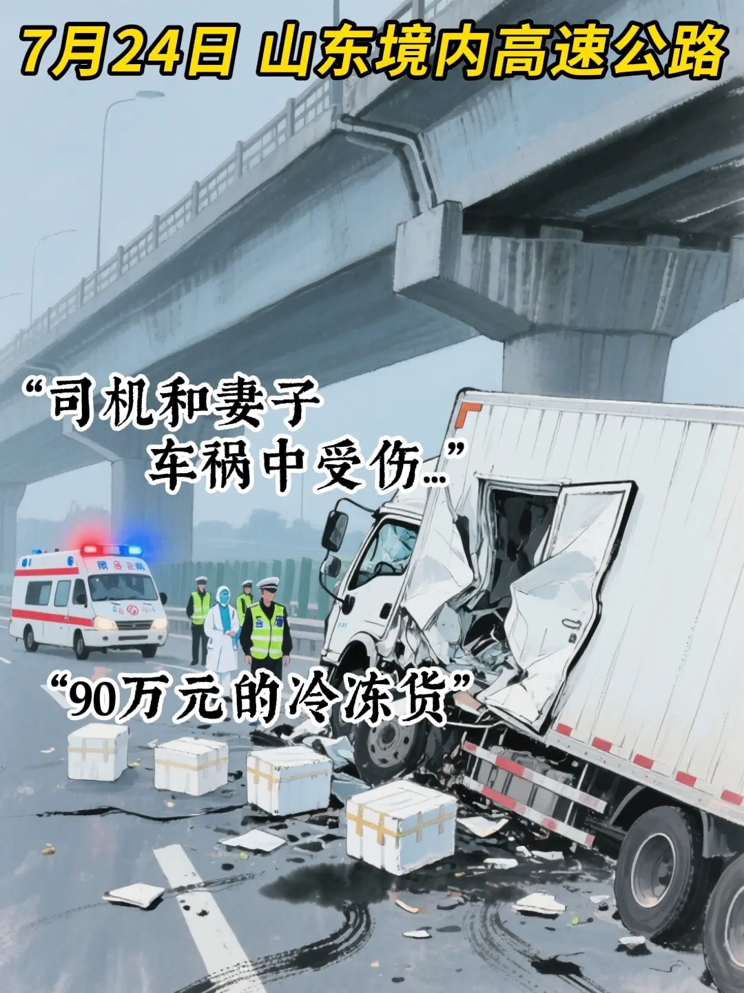 山东货车侧翻，货车上90万物资被村民哄抢