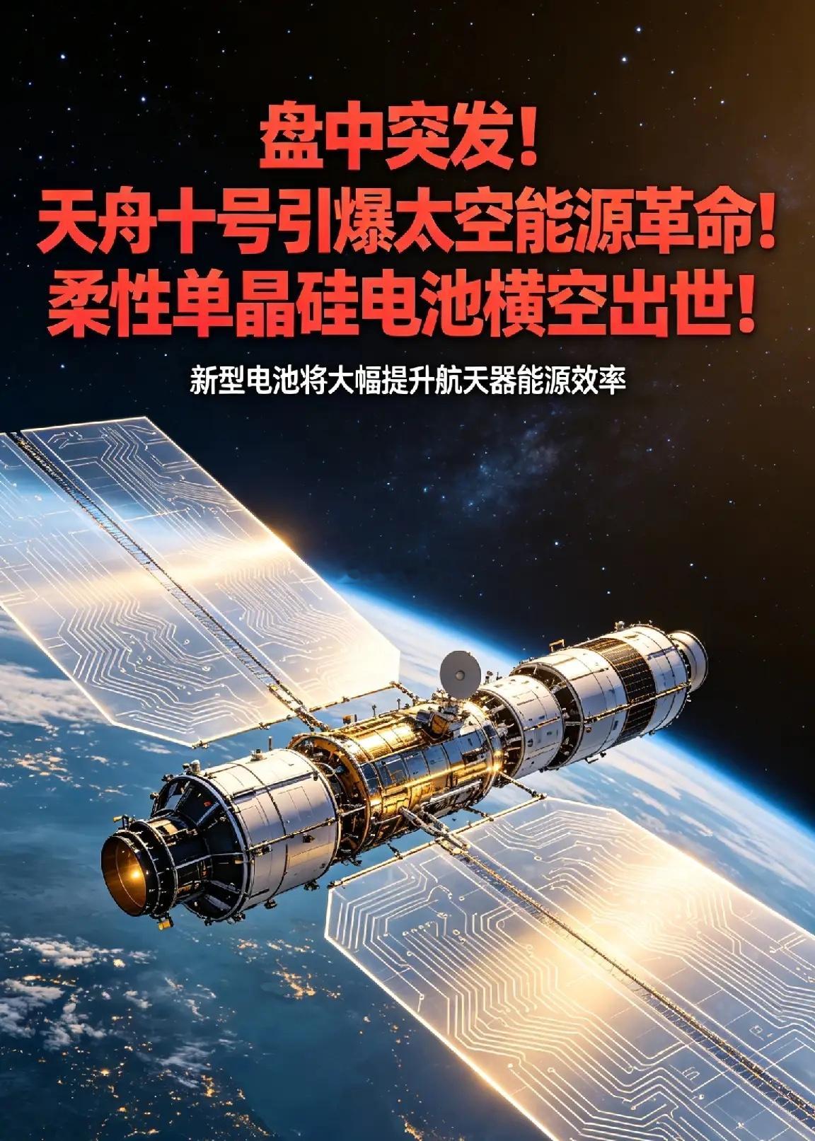 盘中突发！天舟十号引爆太空能源革命！柔性单晶硅电池横空出世！5月11日，天舟十号
