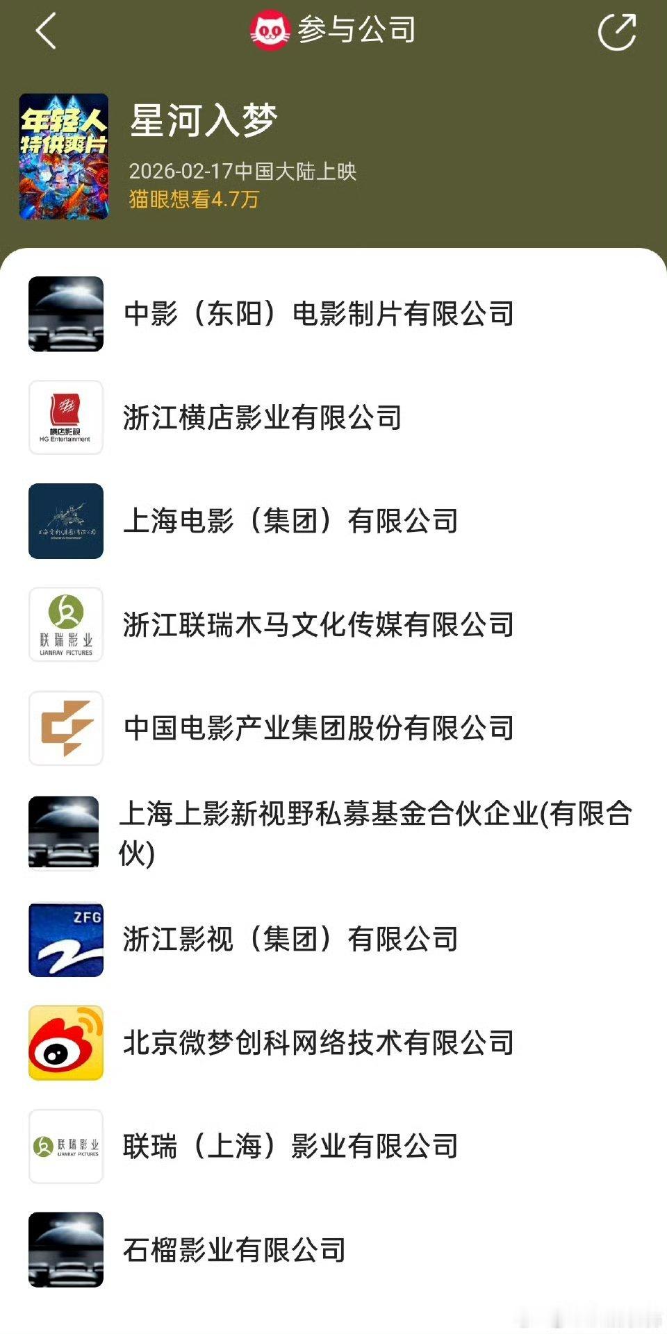 星河出品方阵容 