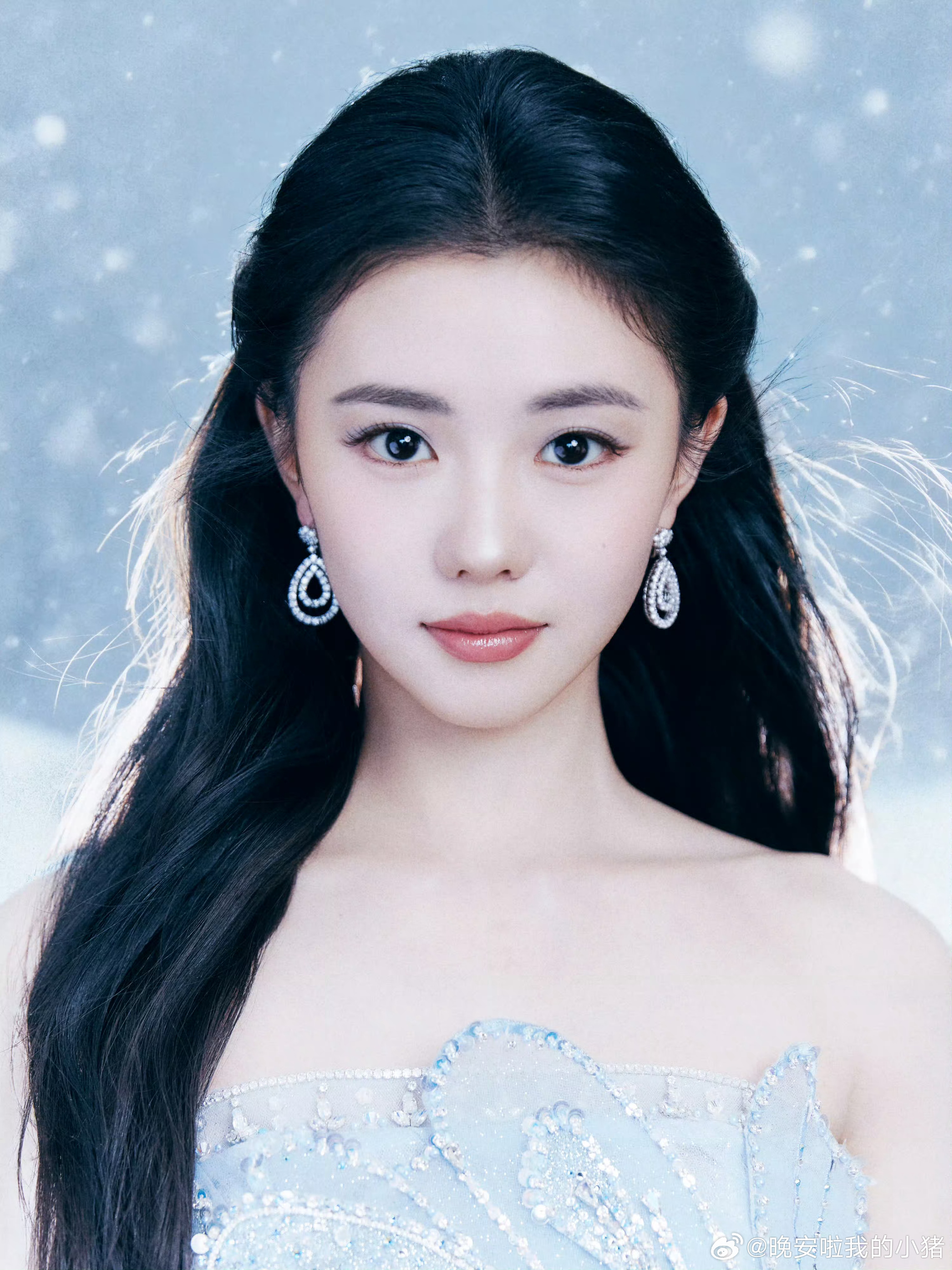 刘浩存吉林春晚造型出图，冰雪公主