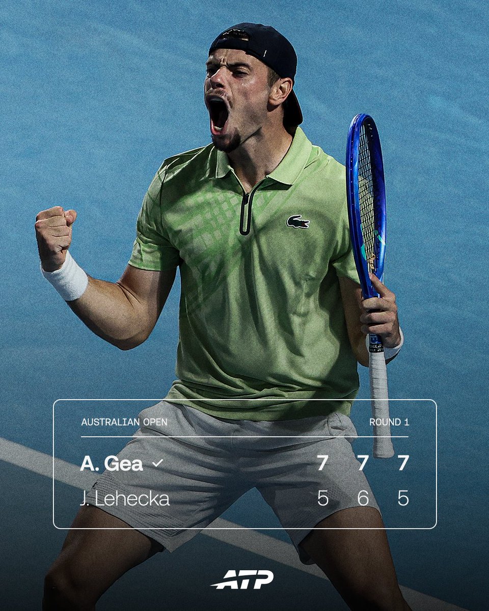 新星Arthur Gea澳网首秀淘汰17号种子Lehecka