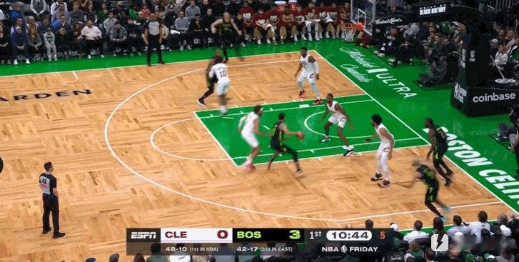 老二把老大打懵圈了吧！NBA常规赛凯尔特人主场骑士第一节还不到5分钟凯尔特人25