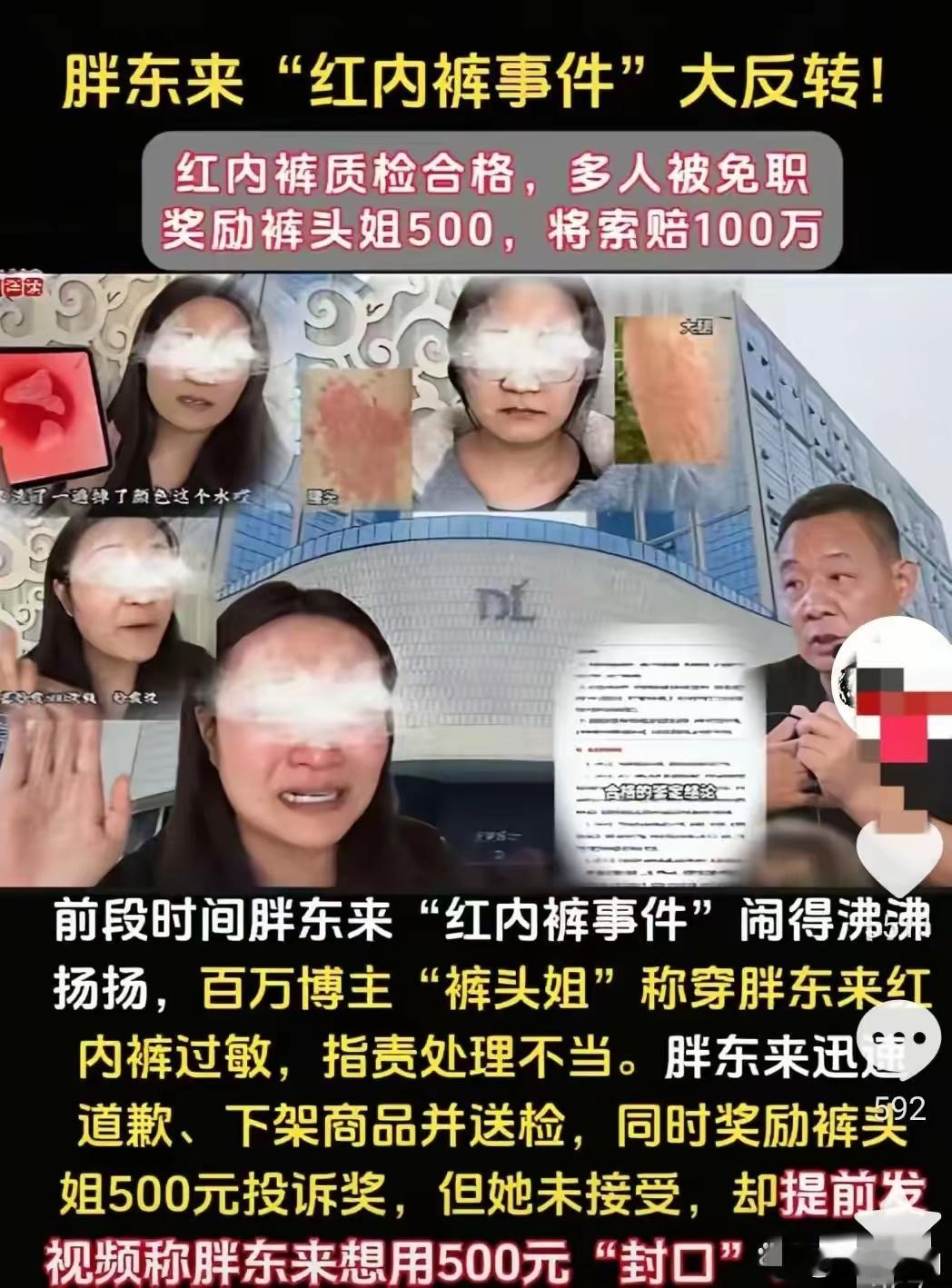 胖东来红内裤事件案宣判40万感觉赔的有点少，胖东来检测费用加上请律师一共花费了 