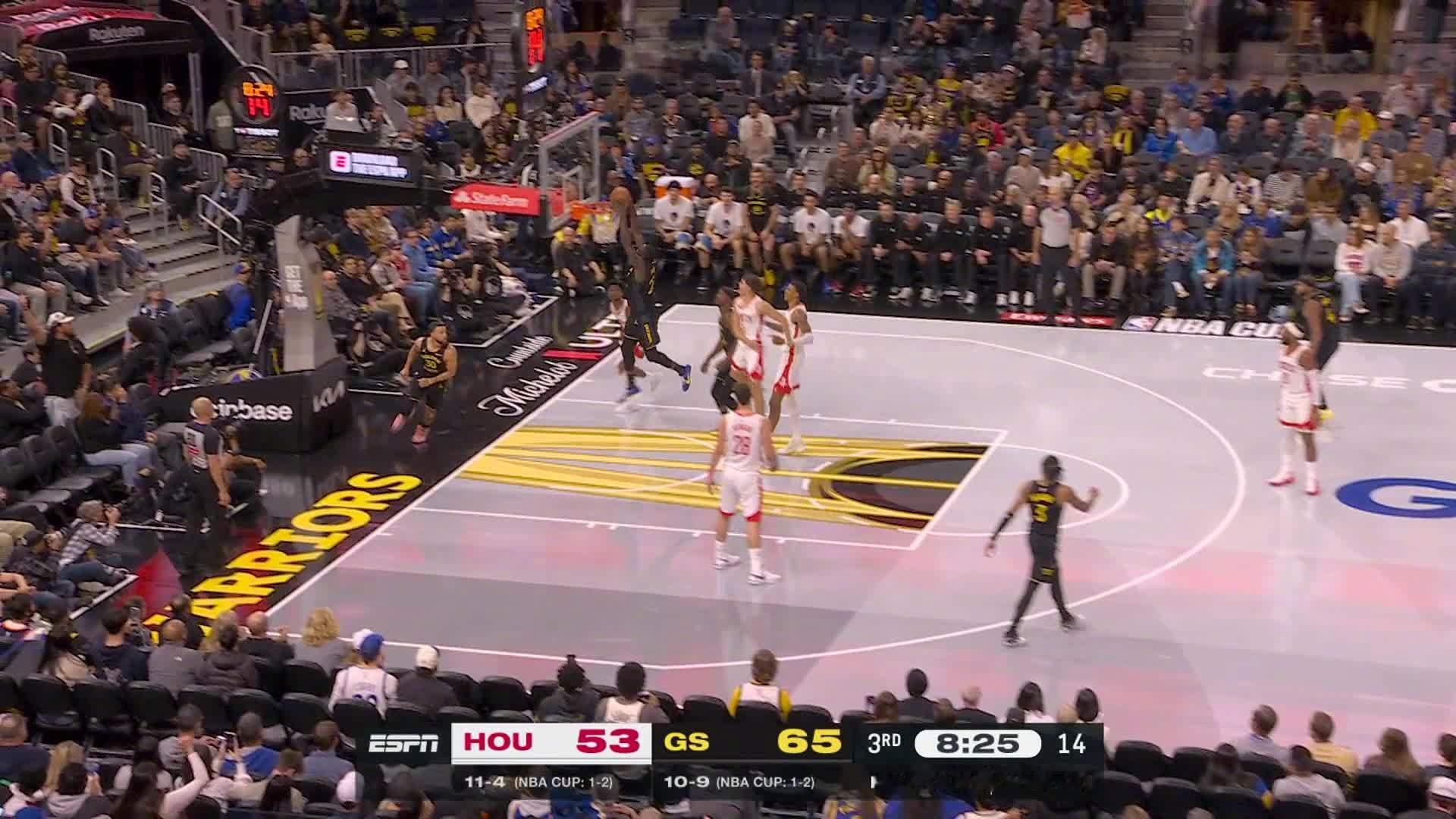 格林双手暴扣！火箭vs勇士