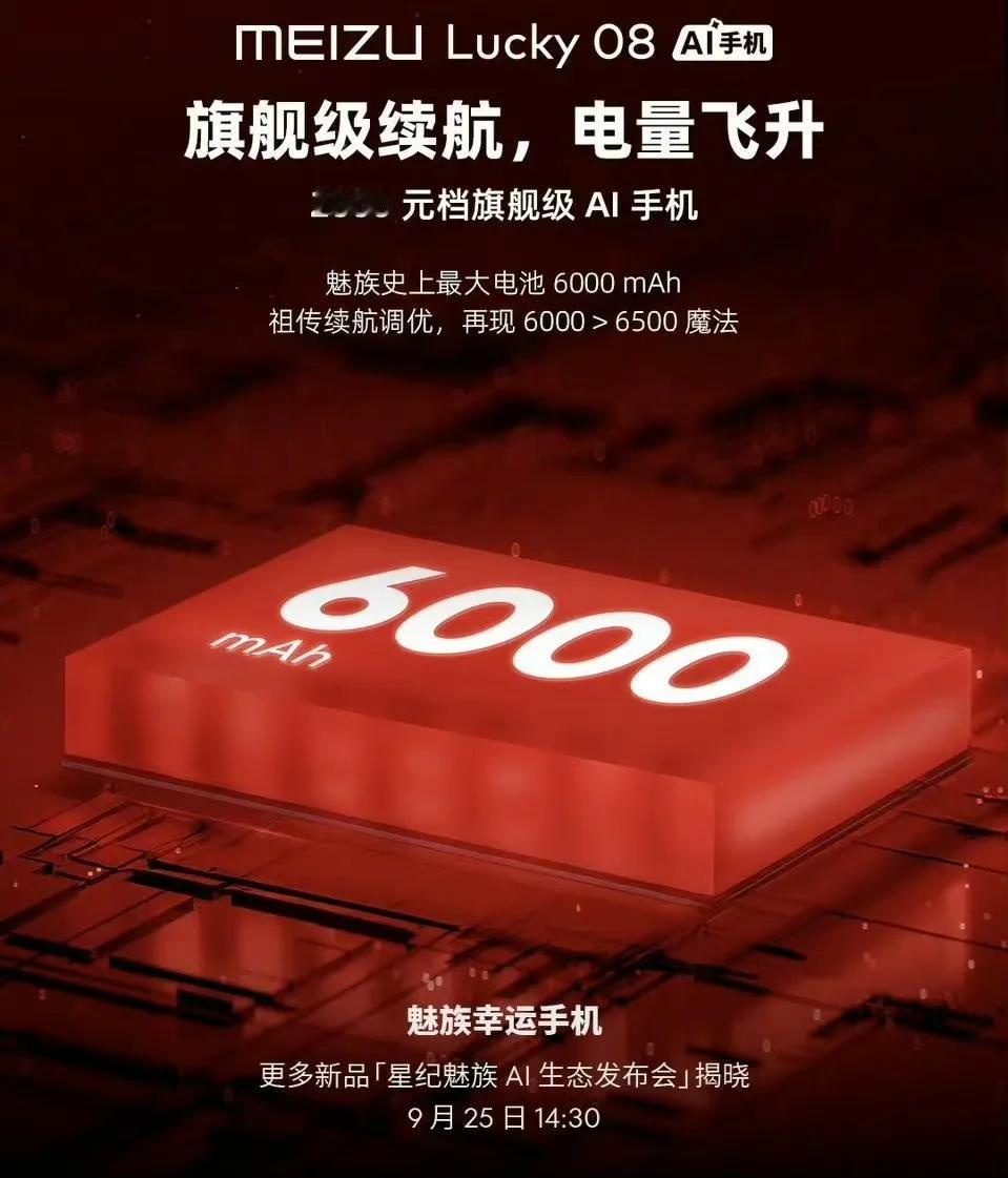 魅族Lucky 08的6000毫安时电池续航能力>其他机型6500毫安时电池续航