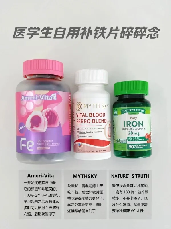 医学生在吃的三款补铁片......