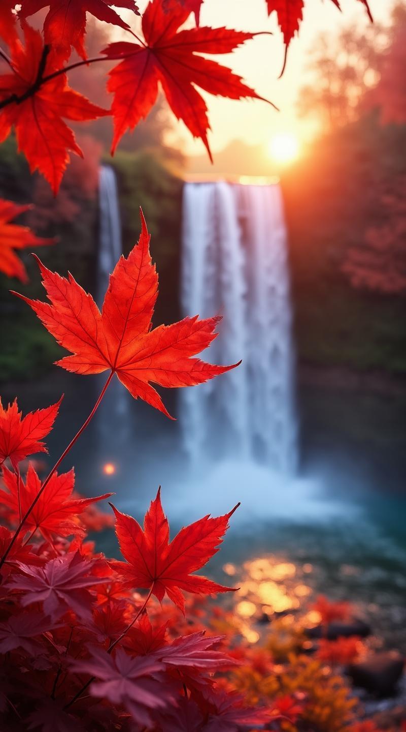 可以分享一张秋景的树叶的照片吗？