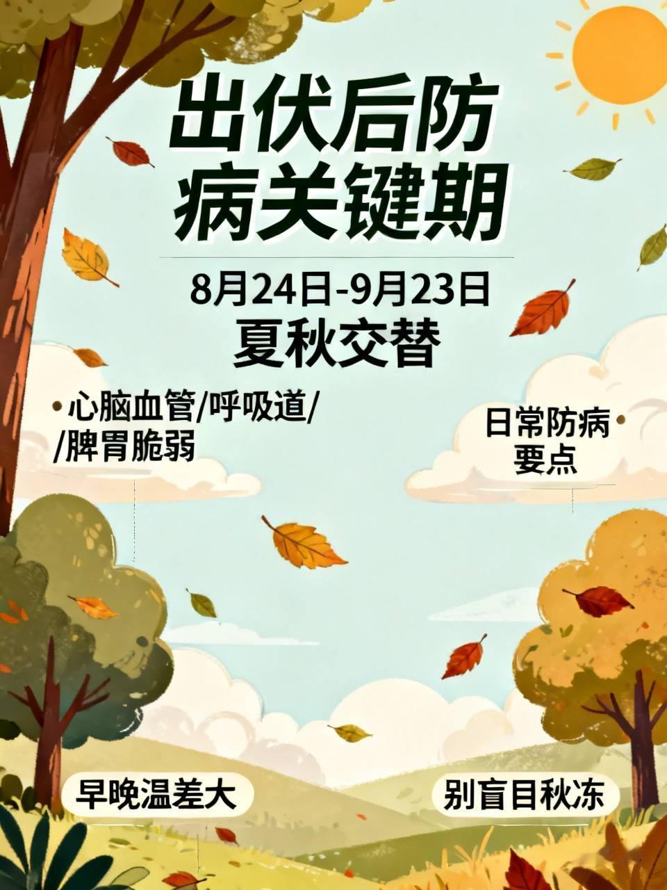 出伏后一个月是防病关键期

很多人以为出伏就彻底凉快，万事大吉，其实并不是。
 