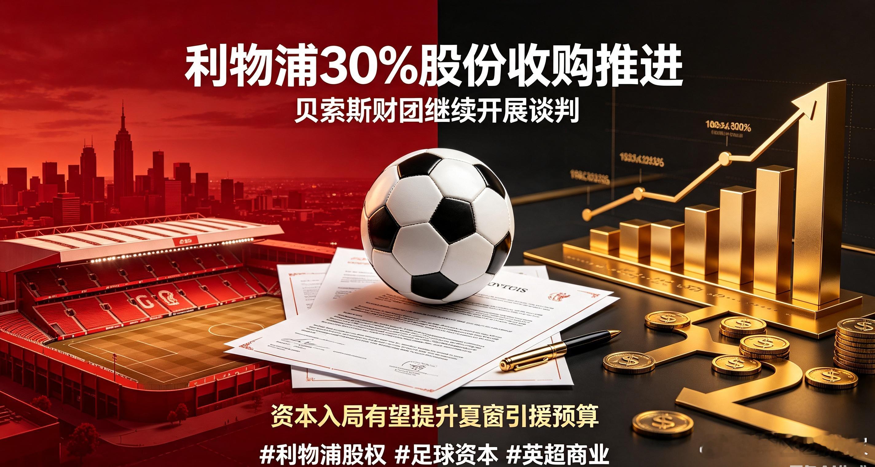 8月12日消息，贝索斯财团持续与利物浦商谈股权收购事宜，计划购入球队30%股份，