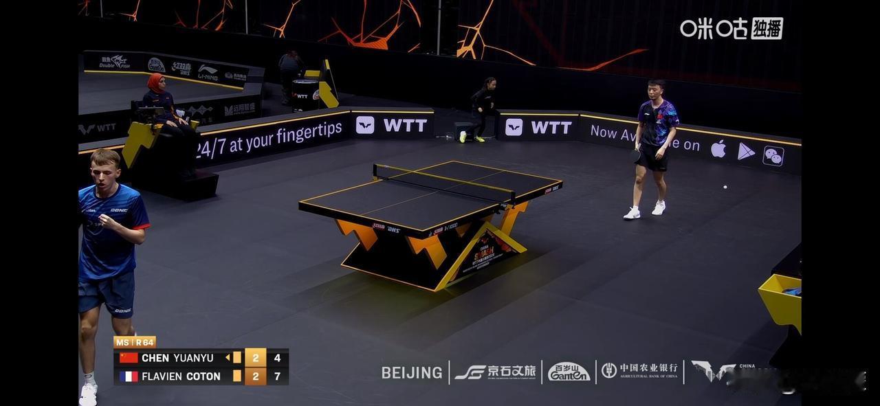2025
陈垣宇2比3科顿（8，-5，11，-9，-6）
止步2026WTT中国