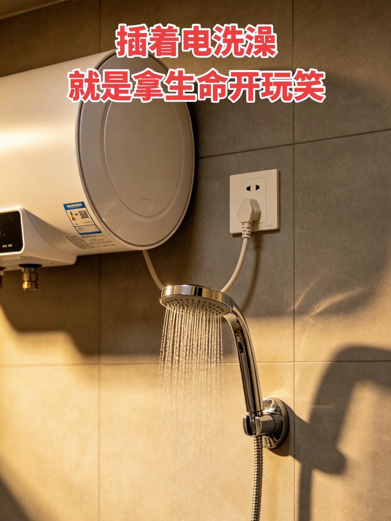 热水器插着电洗澡，就是拿生命开玩笑！