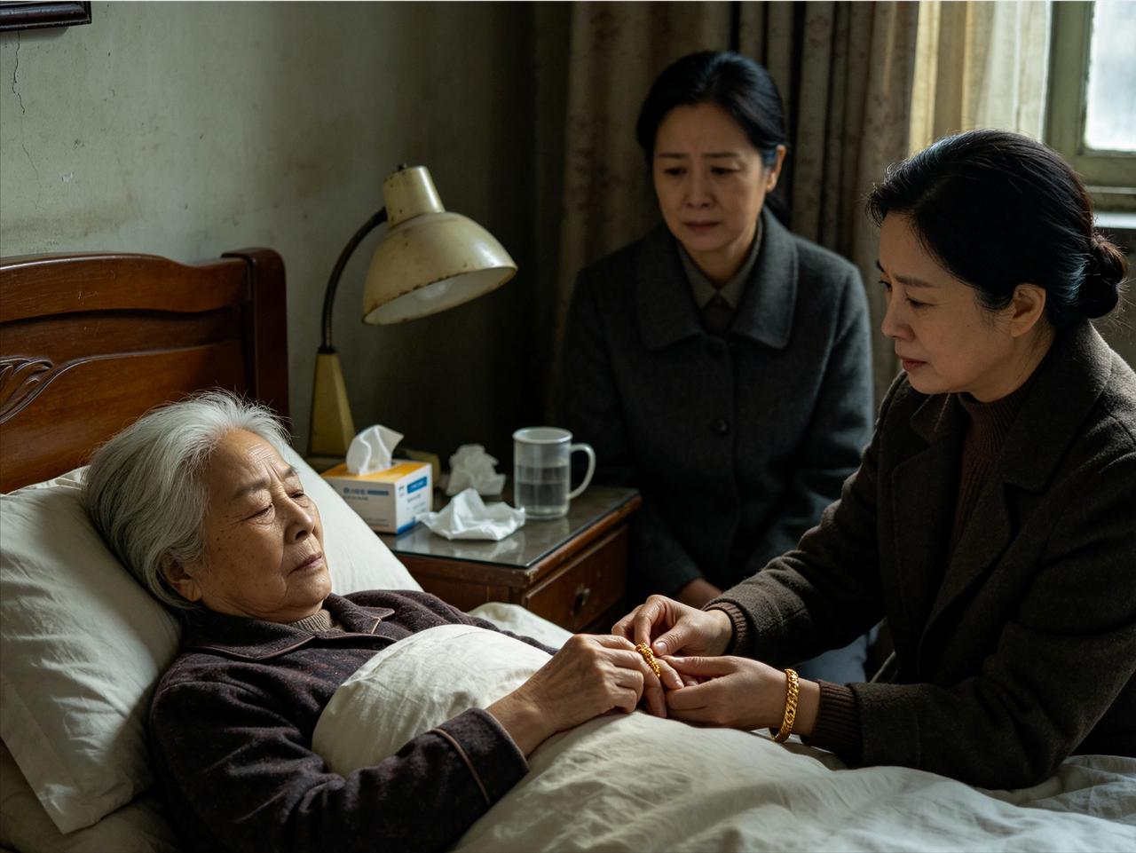 婆婆摔断腿，我辞职伺候她三年，她临终前把金镯子戴到了我小姑子手上
 
婆婆摔断腿