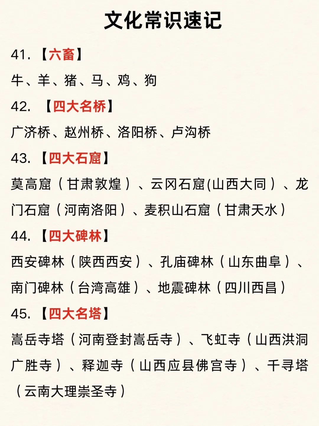 文化常识速记(下)