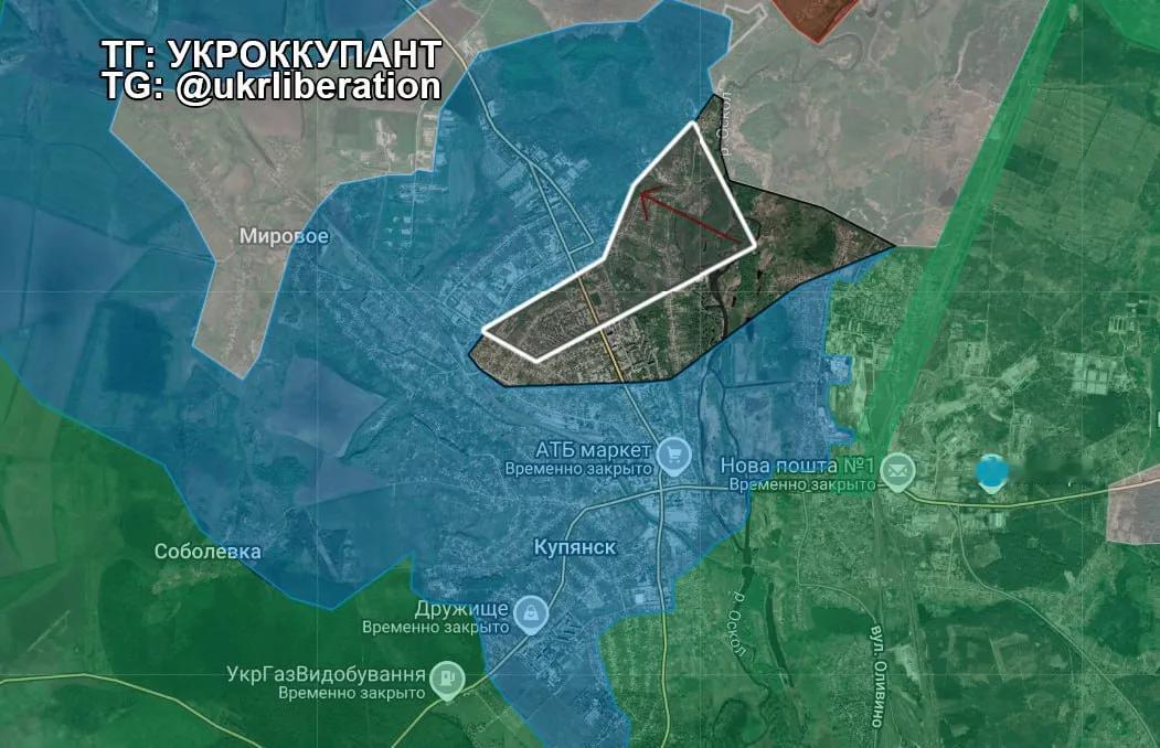 ⚔️在哈尔科夫州，俄罗斯联邦武装力量扩大了库皮扬斯克一带的控制范围，于皮夏内南部