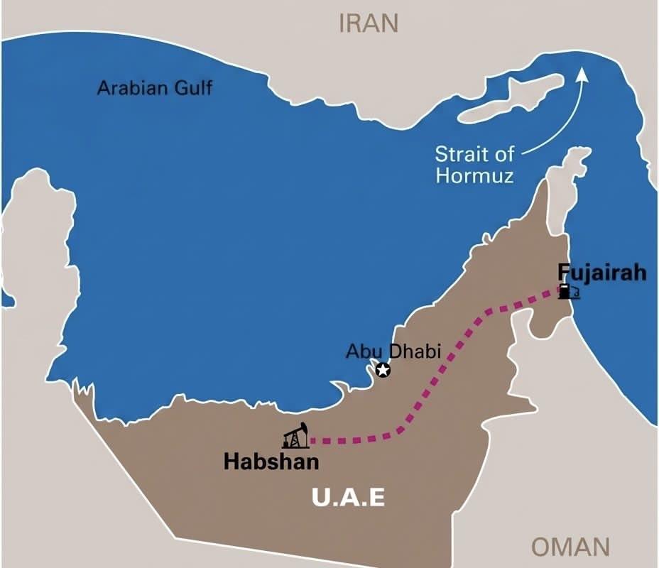 阿联酋在五月一号正式退出OPEC后，凭借绕过霍尔木兹海峡的富查伊拉输油管道，阿联